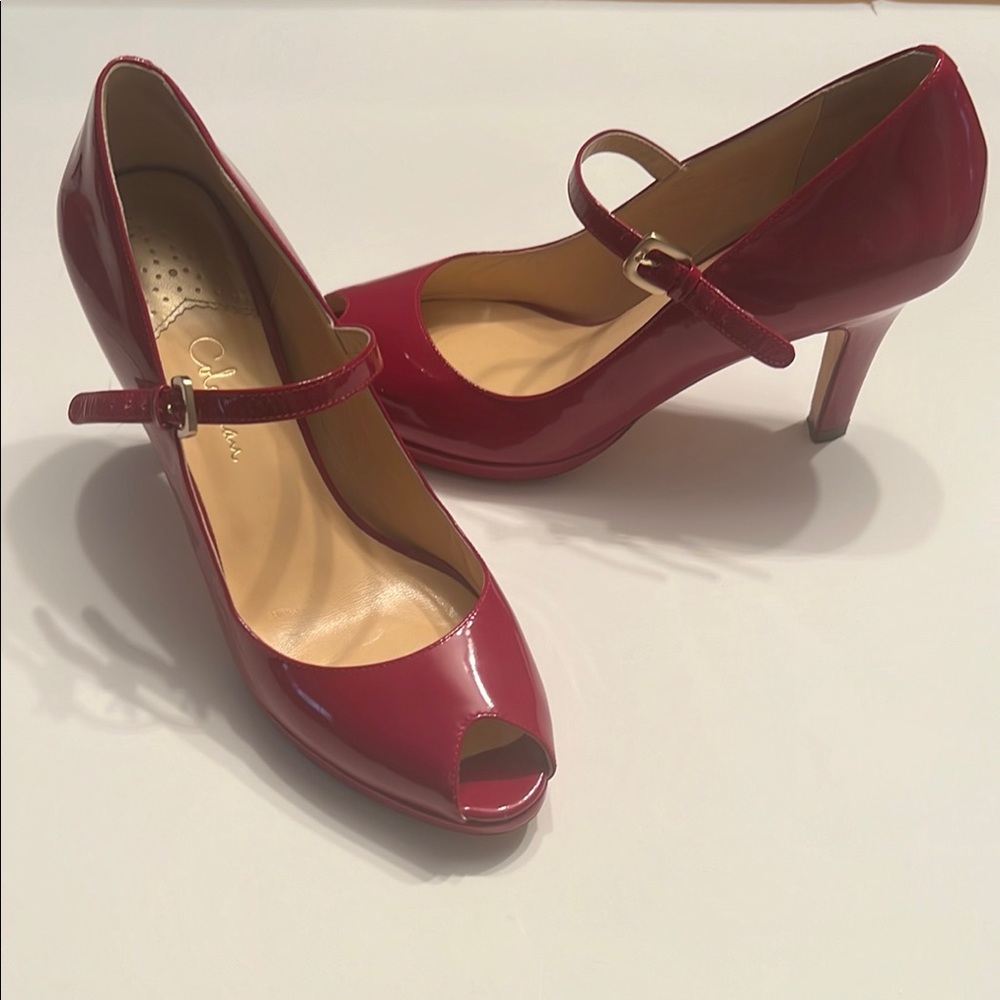 Cole Haan Red Suede Mary Jane Heels